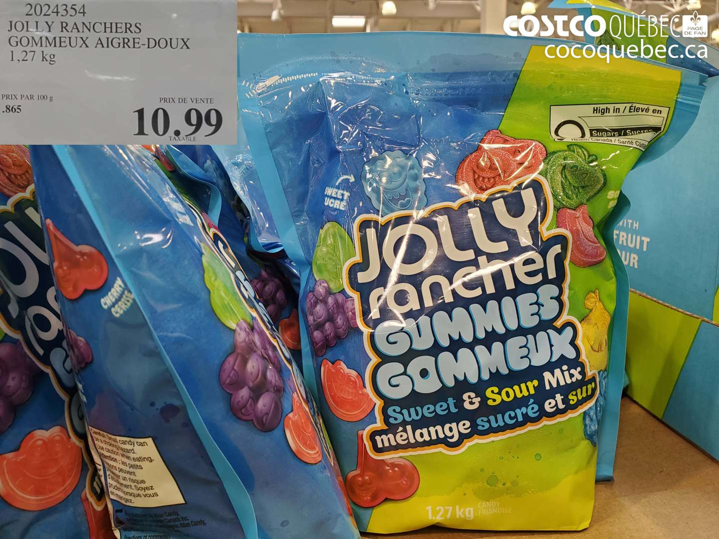 2024354 JOLLY RANCHERS GOMMEUX AIGRE-DOUX 1.27 KG $10.99
