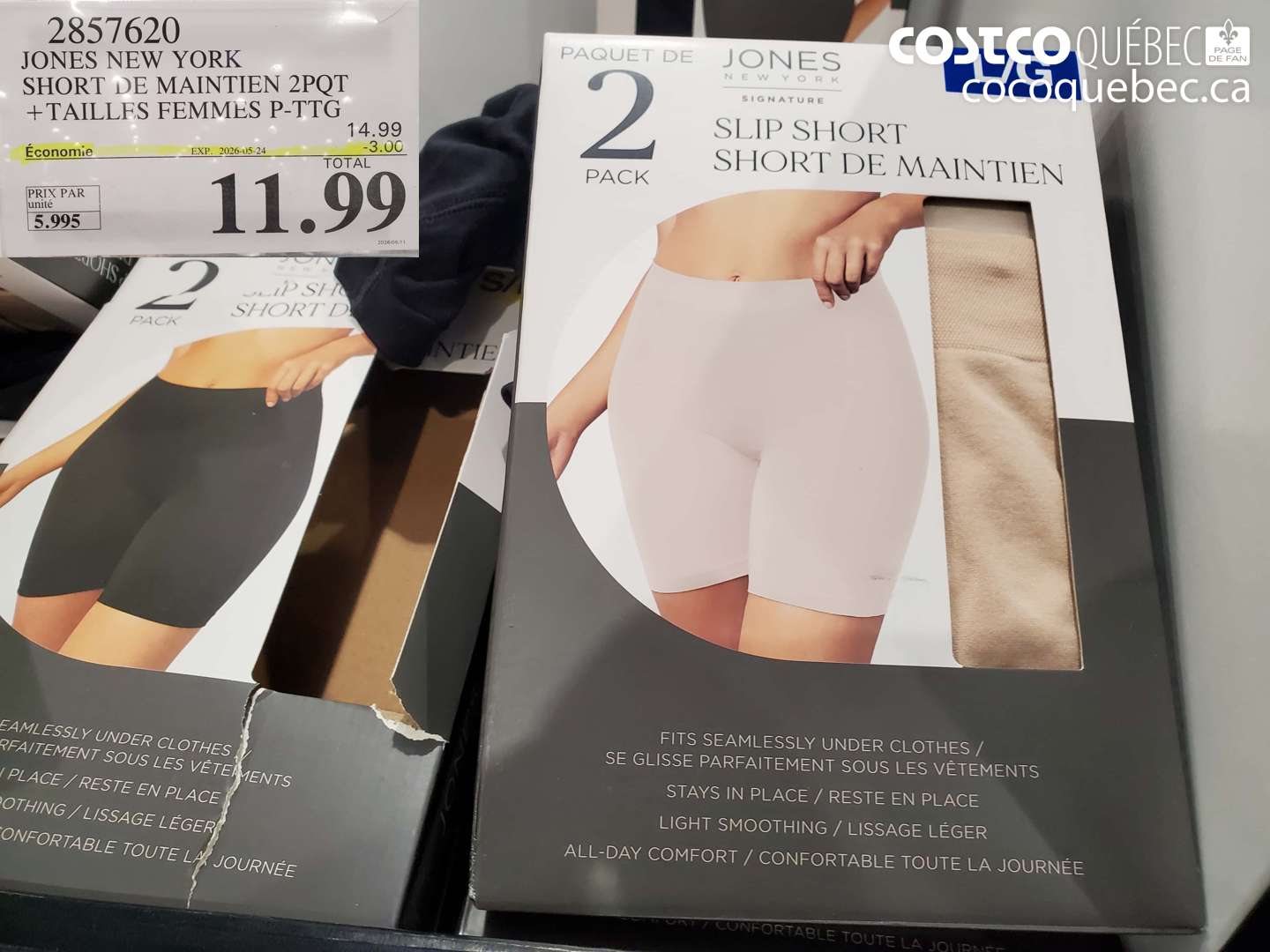 2857620 JONES NEW YORK SHORT DE MAINTIEN 2PQT + TAILLES FEMMES P-TTG ($3.00 INSTANT SAVINGS EXPIRES ON 2026-05-24) $11.99