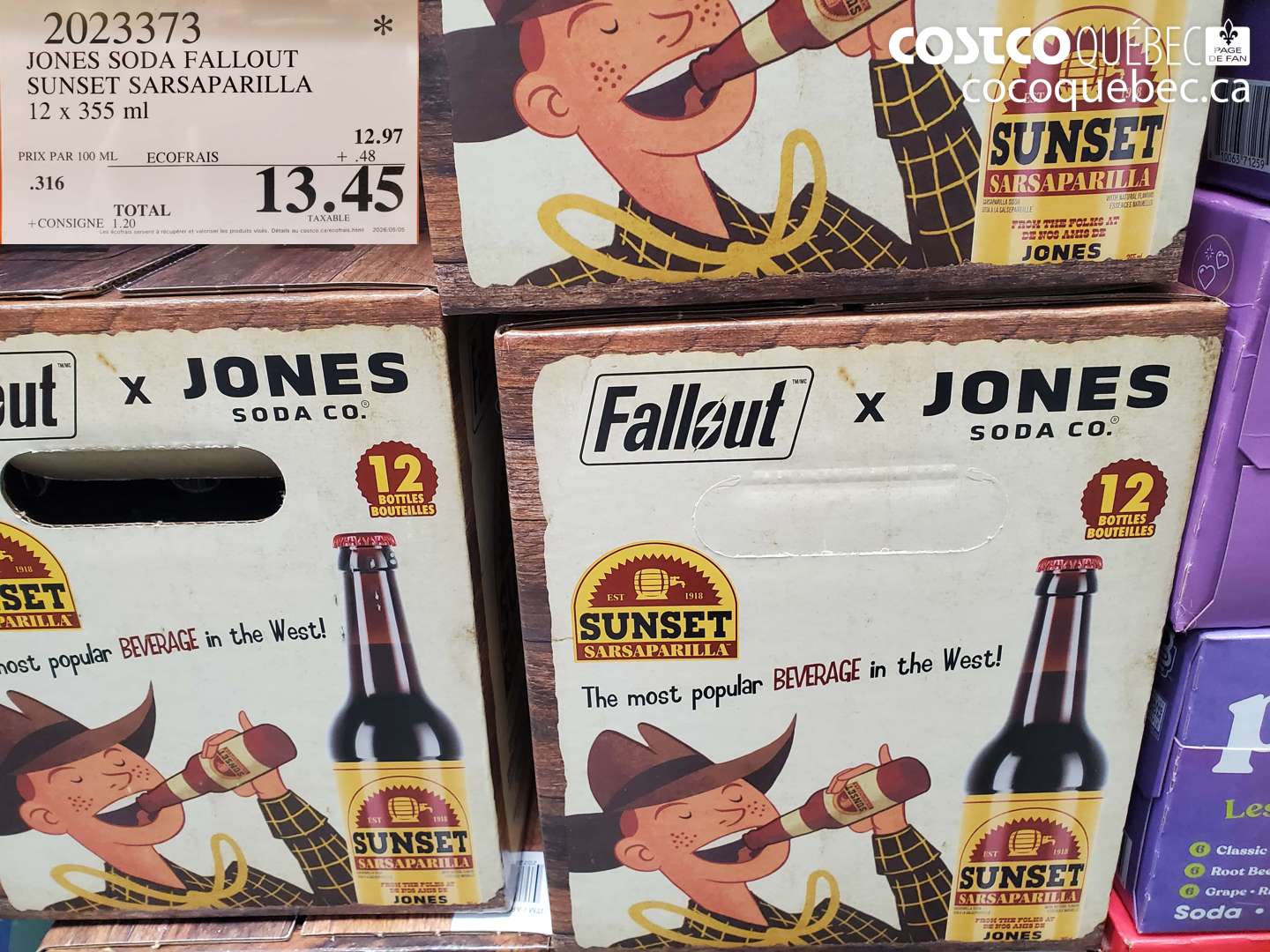 2023373 JONES SODA FALLOUT SUNSET SARSAPARILLA 12 X 355 ML $13.45