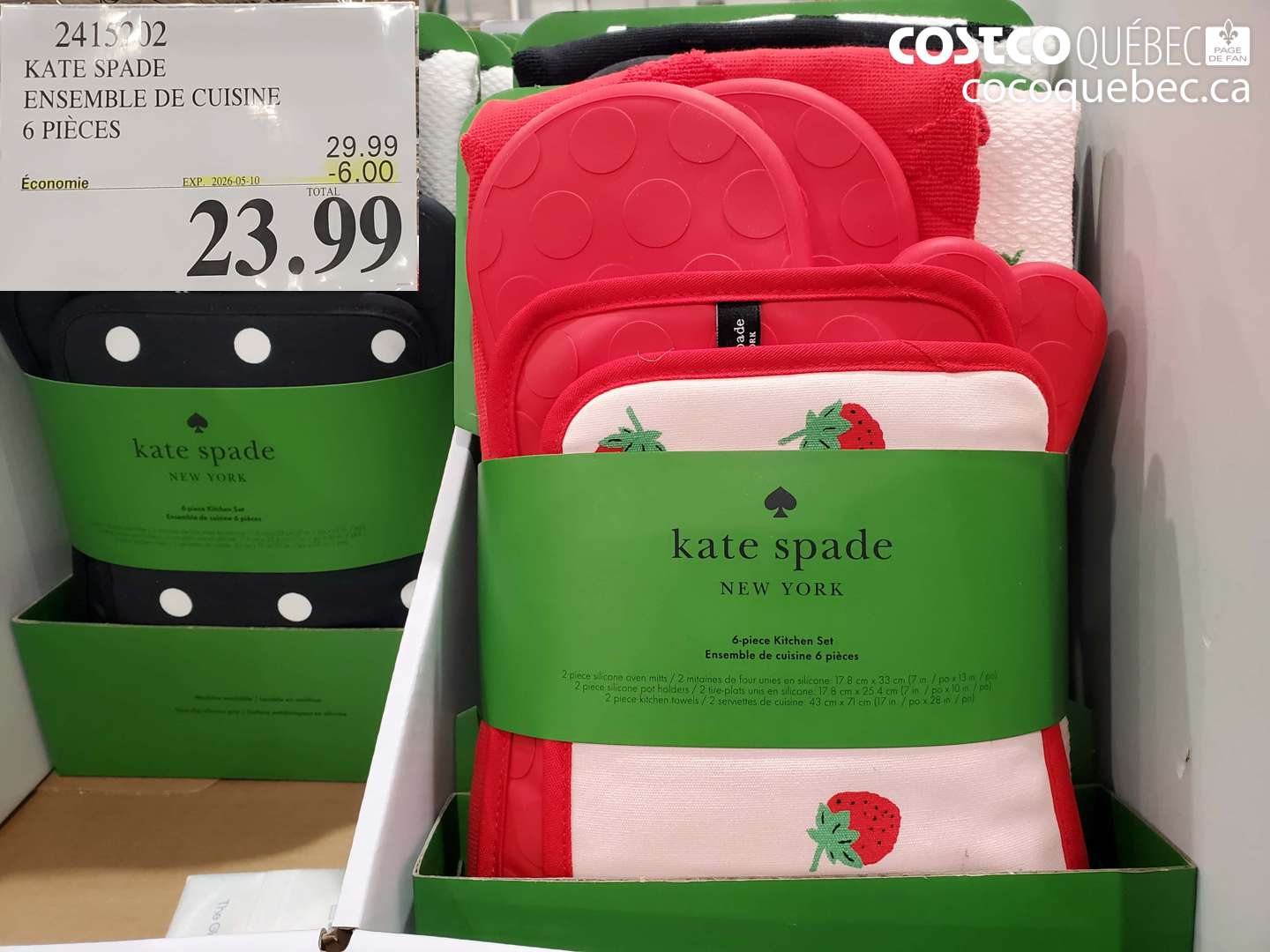 2415202 KATE SPADE ENSEMBLE DE CUISINE 6 PIÈCES ($6.00 INSTANT SAVINGS EXPIRES ON 2026-05-10) $23.99