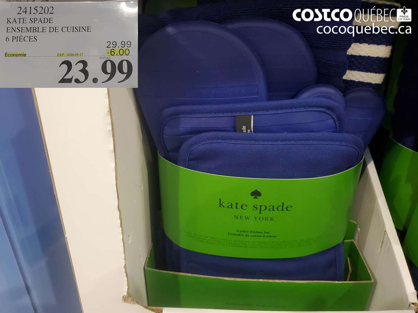 2415202 KATE SPADE ENSEMBLE DE CUISINE 6 PIÈCES ($6.00 INSTANT SAVINGS EXPIRES ON 2026-05-17) $23.99