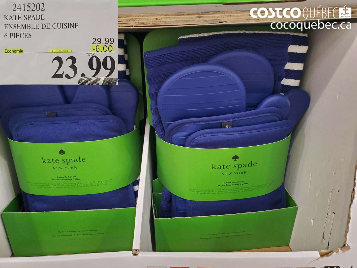 2415202 KATE SPADE ENSEMBLE DE CUISINE 6 PIÈCES ($6.00 INSTANT SAVINGS EXPIRES ON 2026-05-31) $23.99