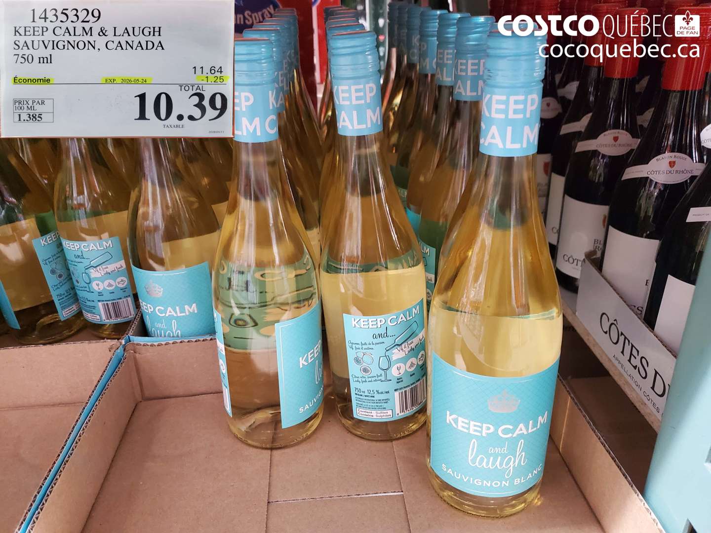 1435329 KEEP CALM & LAUGH SAUVIGNON, CANADA 750 ML ($1.25 INSTANT SAVINGS EXPIRES ON 2026-05-24) $10.39