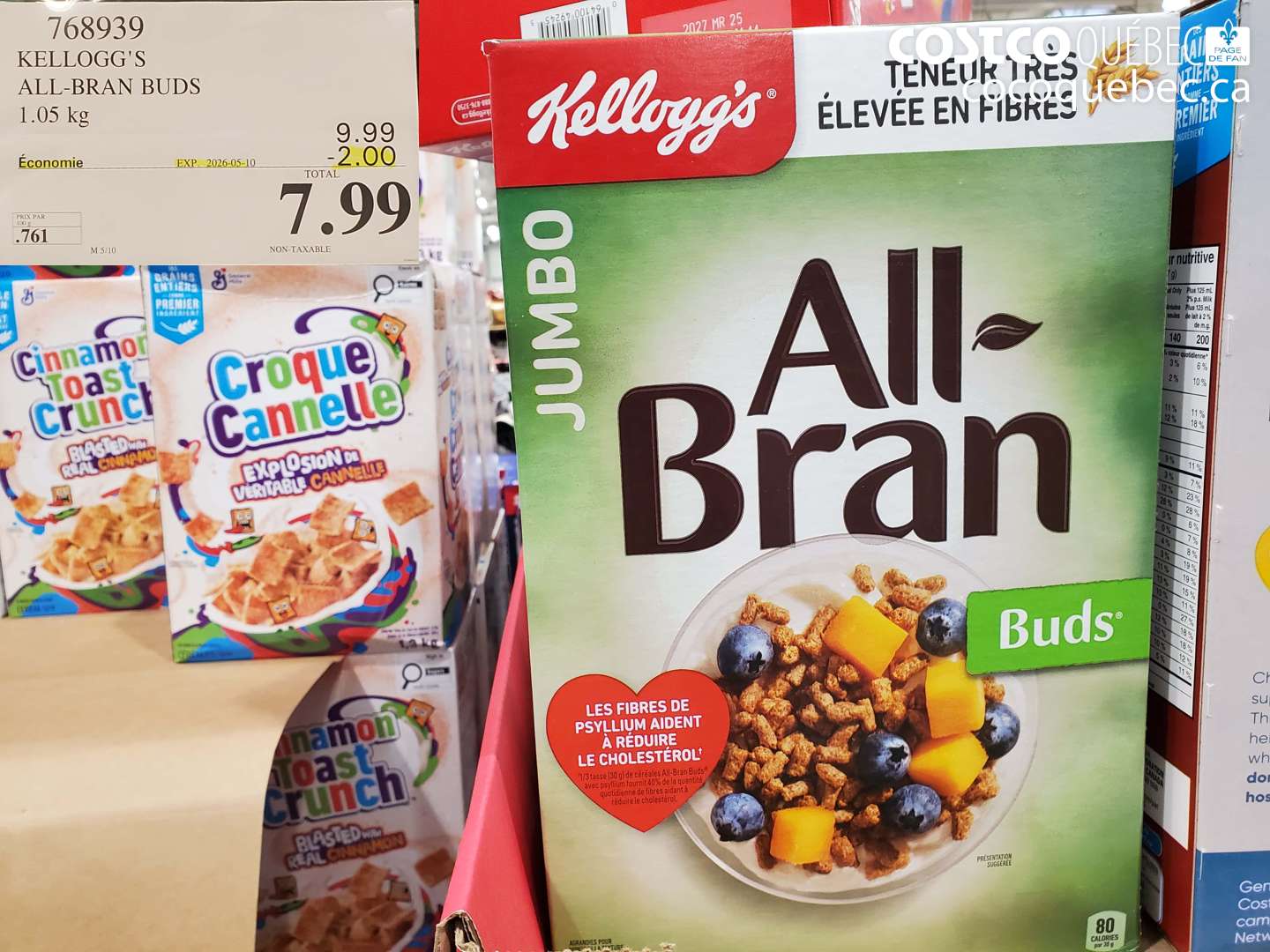 768939 KELLOGG'S ALL-BRAN BUDS 1.05 KG ($2.00 INSTANT SAVINGS EXPIRES ON 2026-05-10) $7.99