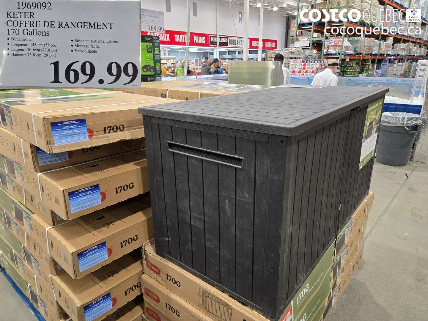 1969092 KETER COFFRE DE RANGEMENT 170 GALLONS $169.99