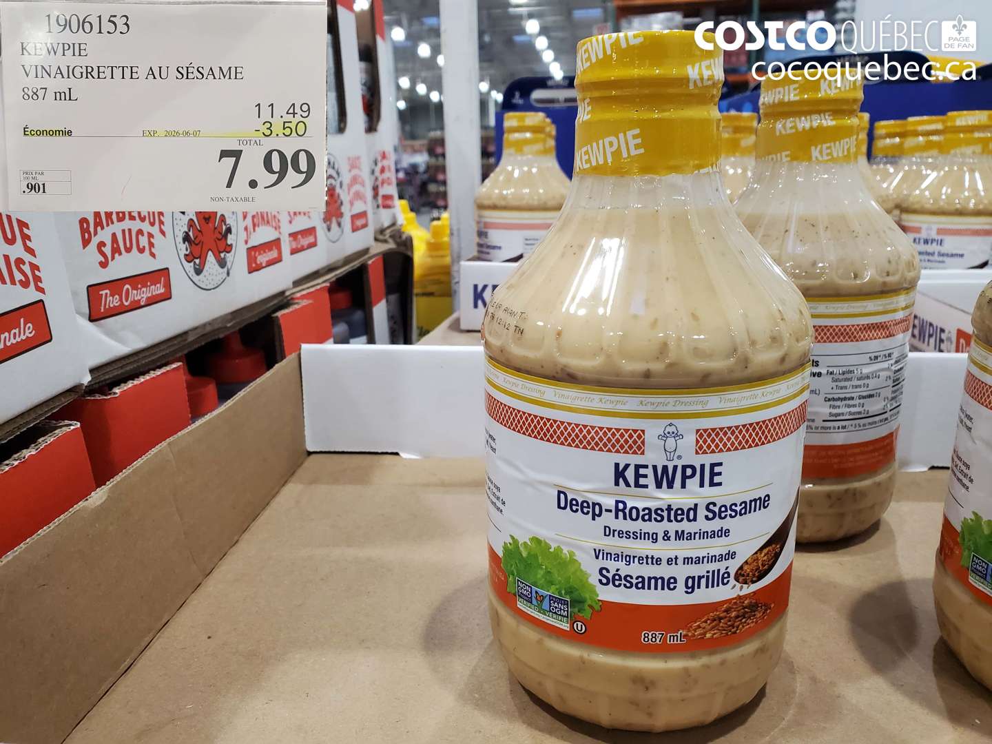 1906153 KEWPIE VINAIGRETTE AU SÉSAME 887 ML ($3.50 INSTANT SAVINGS EXPIRES ON 2026-06-07) $7.99