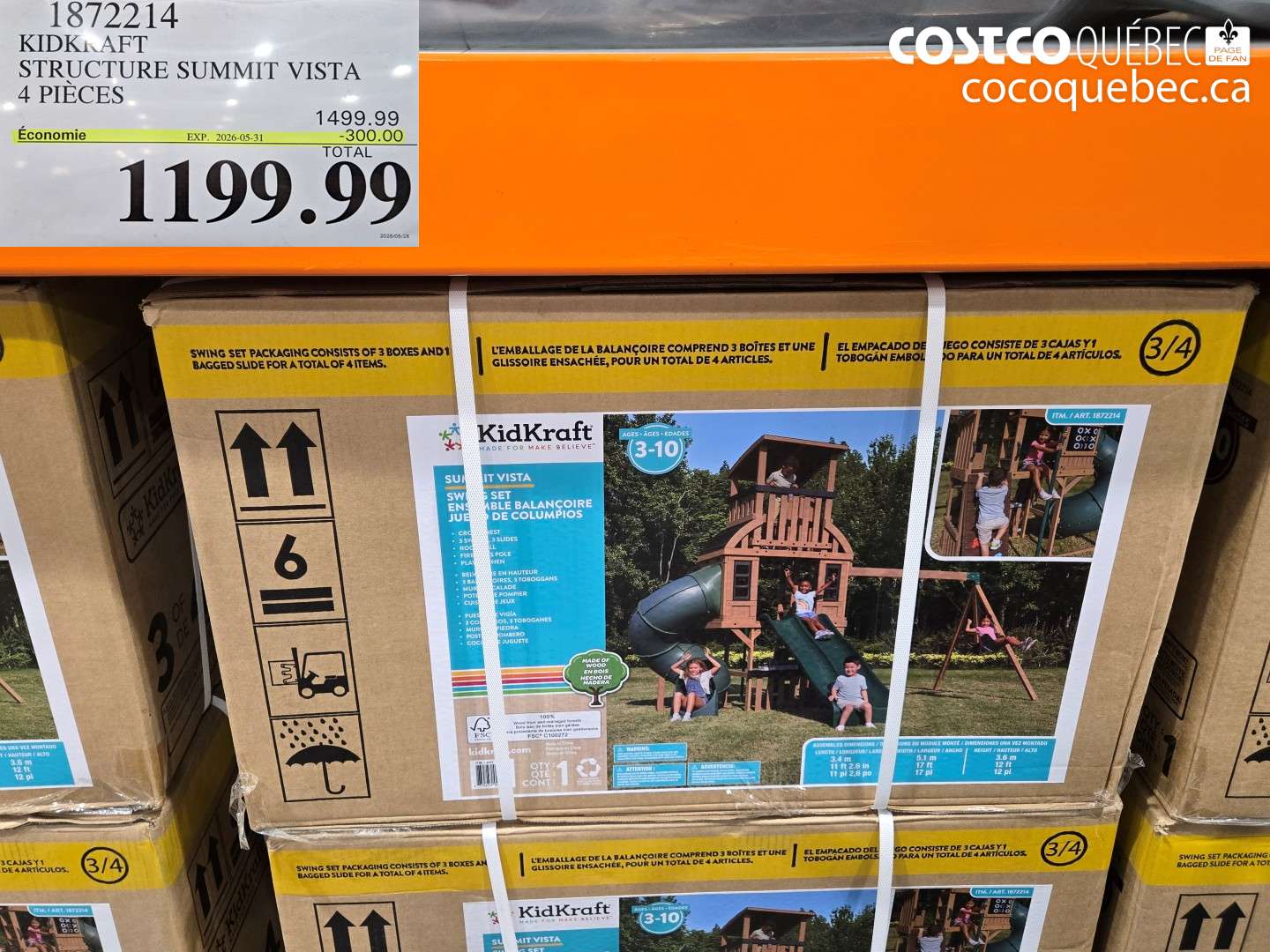 1872214 KIDKRAFT STRUCTURE SUMMIT VISTA 4 PIÈCES ($300.00 INSTANT SAVINGS EXPIRES ON 2026-05-31) $1199.99