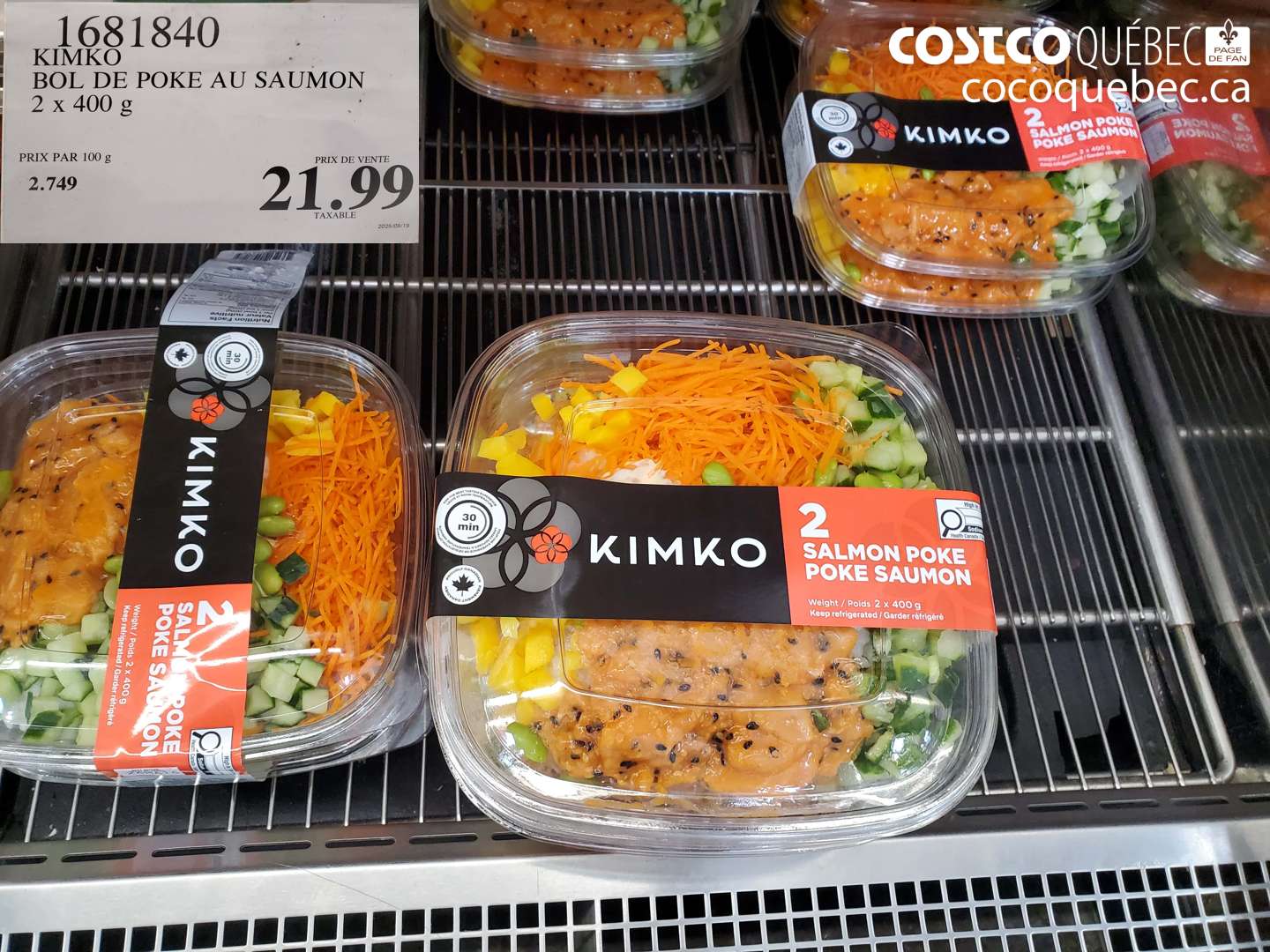 1681840 KIMKO BOL DE POKE AU SAUMON 2 X 400 G $21.99