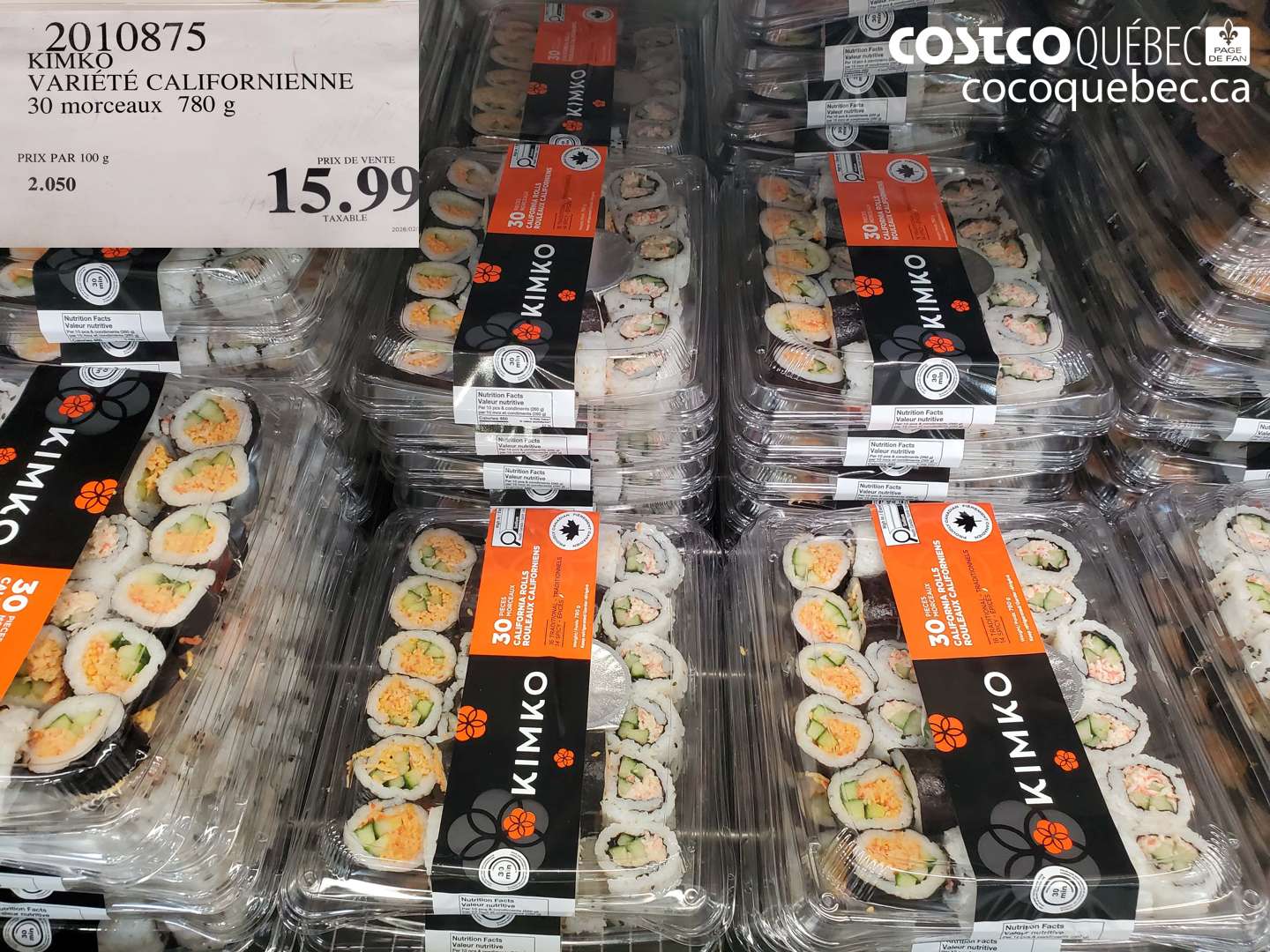 2010875 KIMKO VARIÉTÉ CALIFORNIENNE 30 MORCEAUX 780 G $15.99