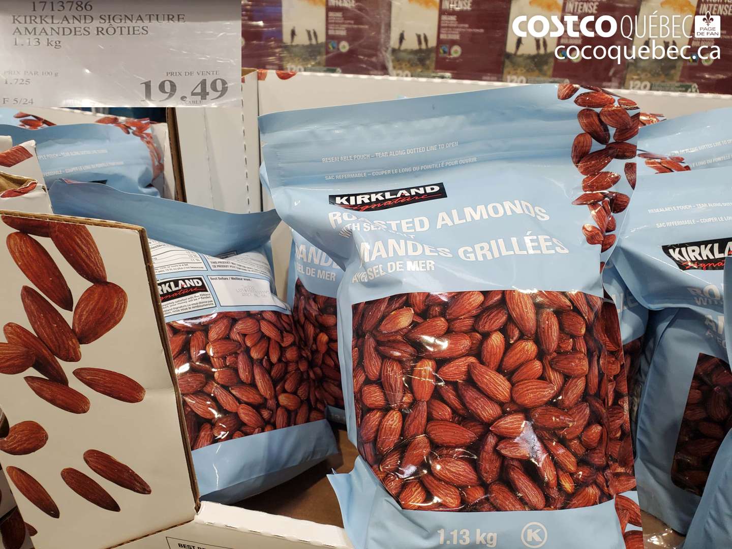 1713786 KIRKLAND SIGNATURE AMANDES RÔTIES 1.13 KG $19.49