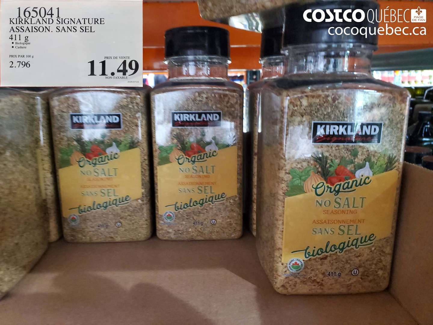 165041 KIRKLAND SIGNATURE ASSAISON. SANS SEL 411 G $11.49