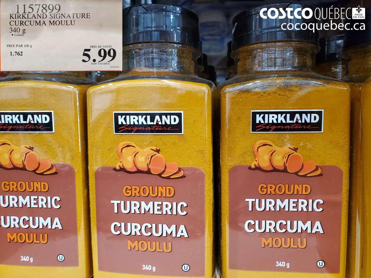 1157899 KIRKLAND SIGNATURE CURCUMA MOULU 340 G $5.99