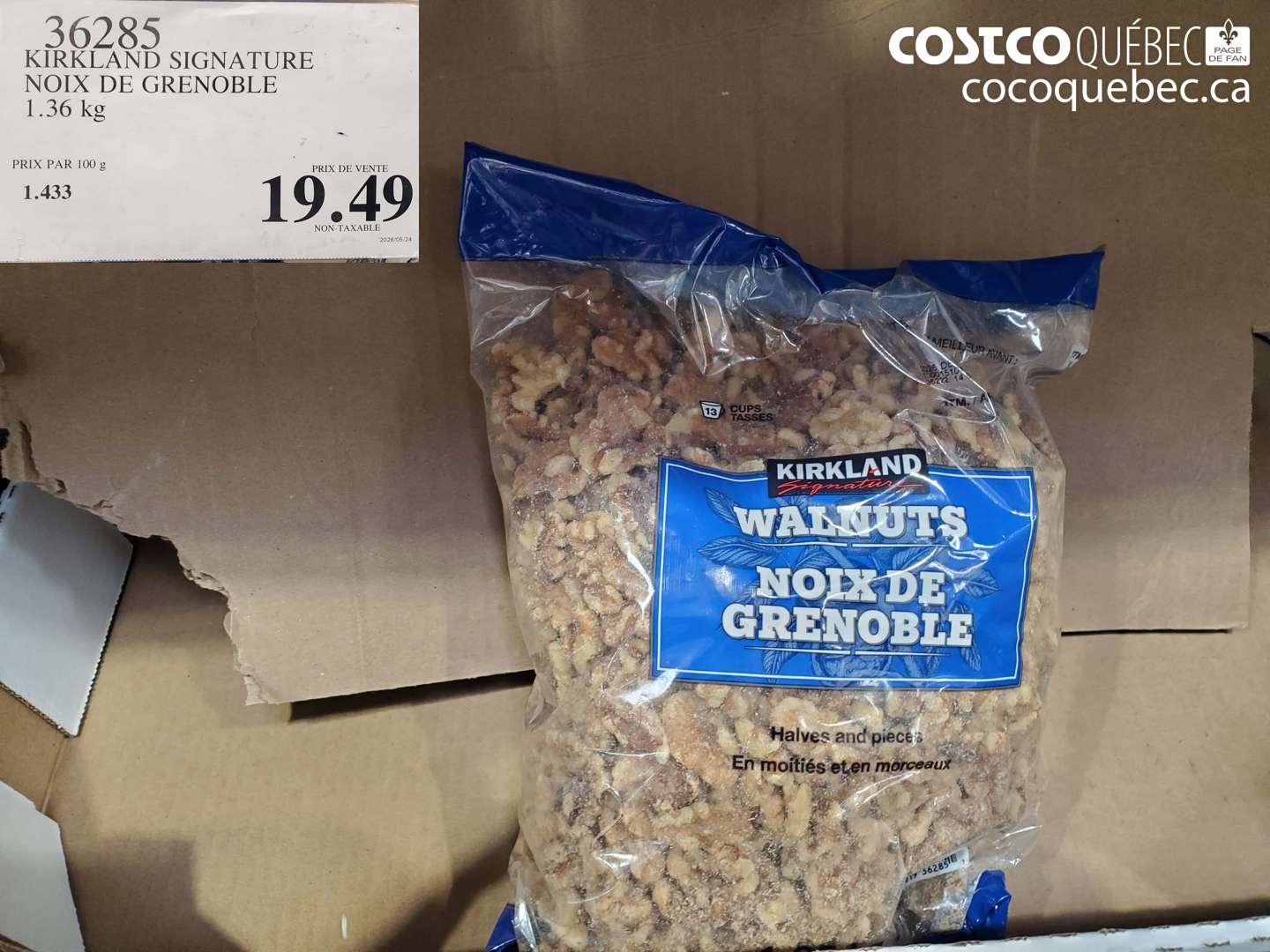 36285 KIRKLAND SIGNATURE NOIX DE GRENOBLE 1.36 KG $19.49