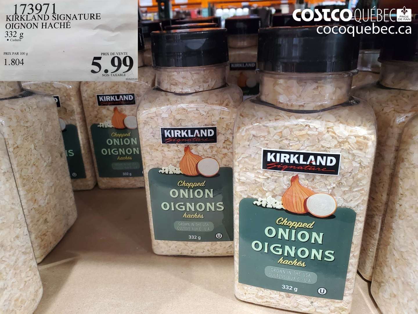 173971 KIRKLAND SIGNATURE OIGNON HACHÉ 332 G $5.99