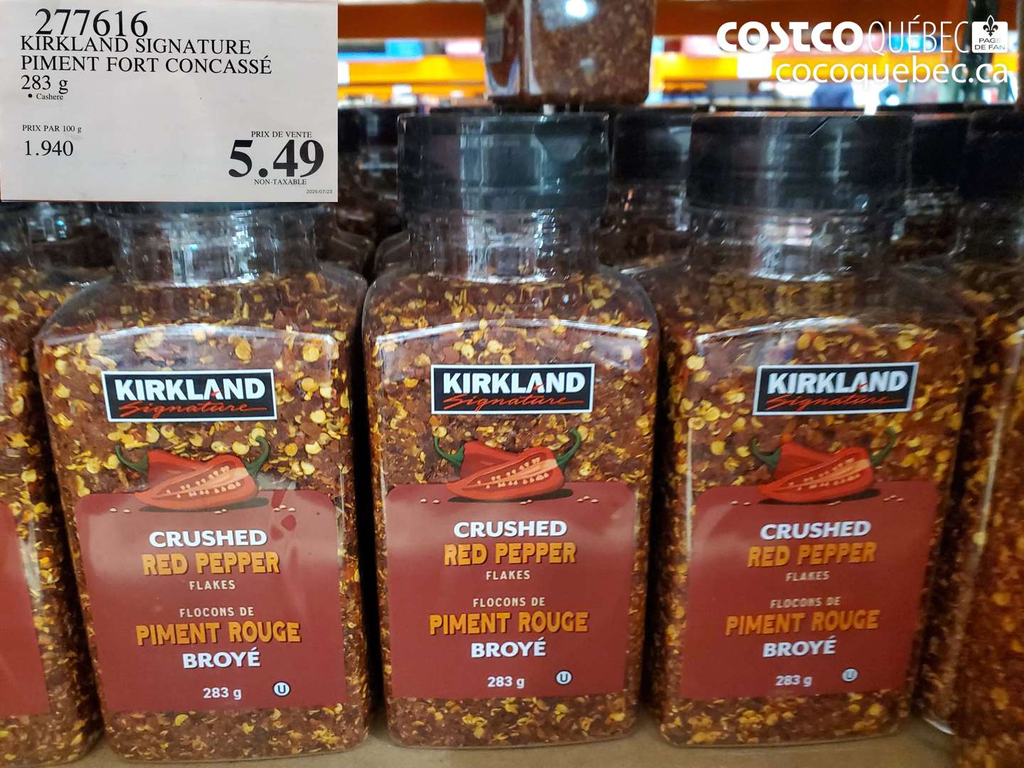 277616 KIRKLAND SIGNATURE PIMENT FORT CONCASSÉ 283 G $5.49