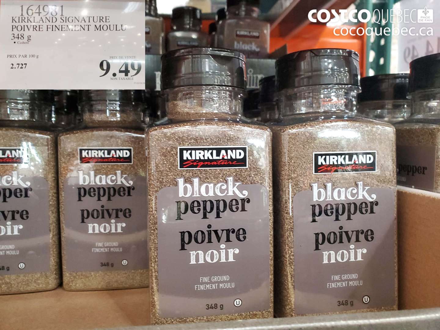 164981 KIRKLAND SIGNATURE POIVRE FINEMENT MOULU 348 G $9.49