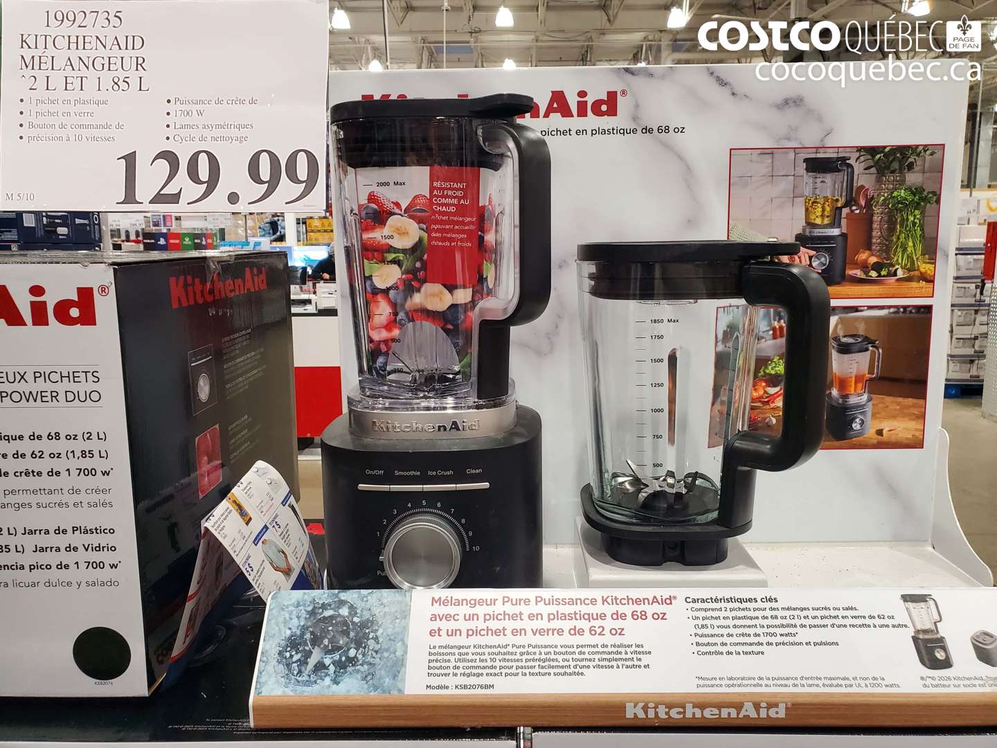 1992735 KITCHENAID MÉLANGEUR 2 L ET 1.85 L $129.99