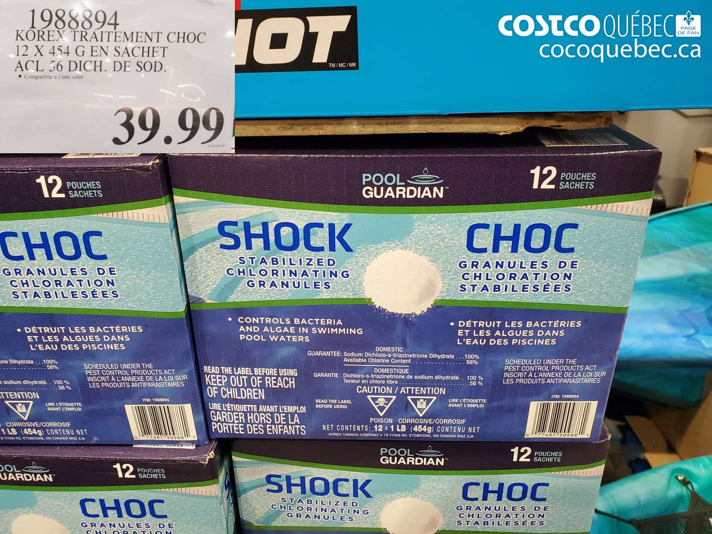 1988894 KOREX TRAITEMENT CHOC 12 X 454 G EN SACHET ACL 56 DICH. DE SOD. $39.99