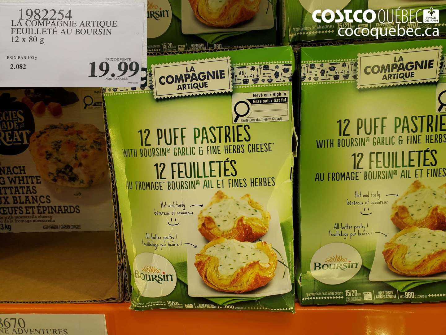 1982254 LA COMPAGNIE ARTIQUE FEUILLETÉ AU BOURSIN 12 x 80 G $19.99
