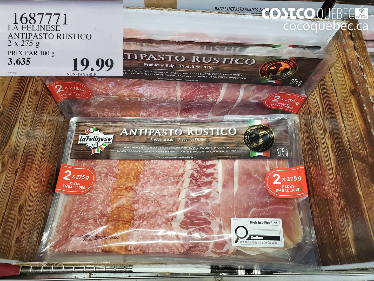 1687771 LA FELINESE ANTIPASTO RUSTICO 2 x 275 G $19.99