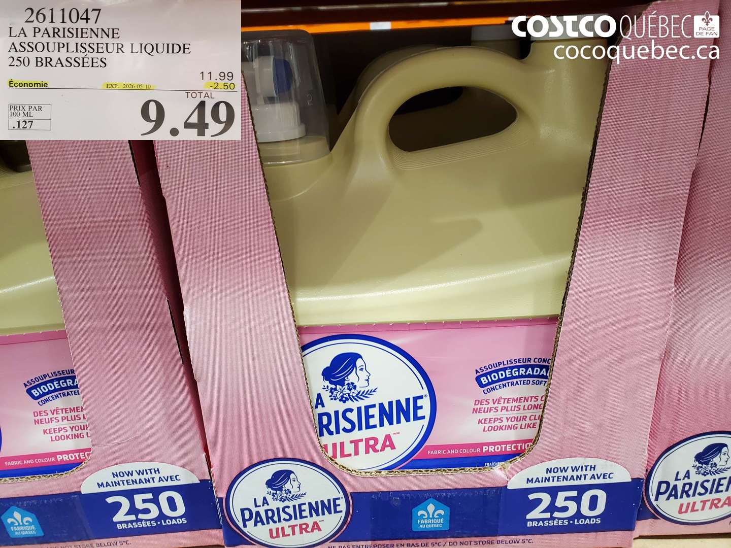 2611047 LA PARISIENNE ASSOUPLISSEUR LIQUIDE 250 BRASSÉES ($2.50 INSTANT SAVINGS EXPIRES ON 2026-05-10) $9.49