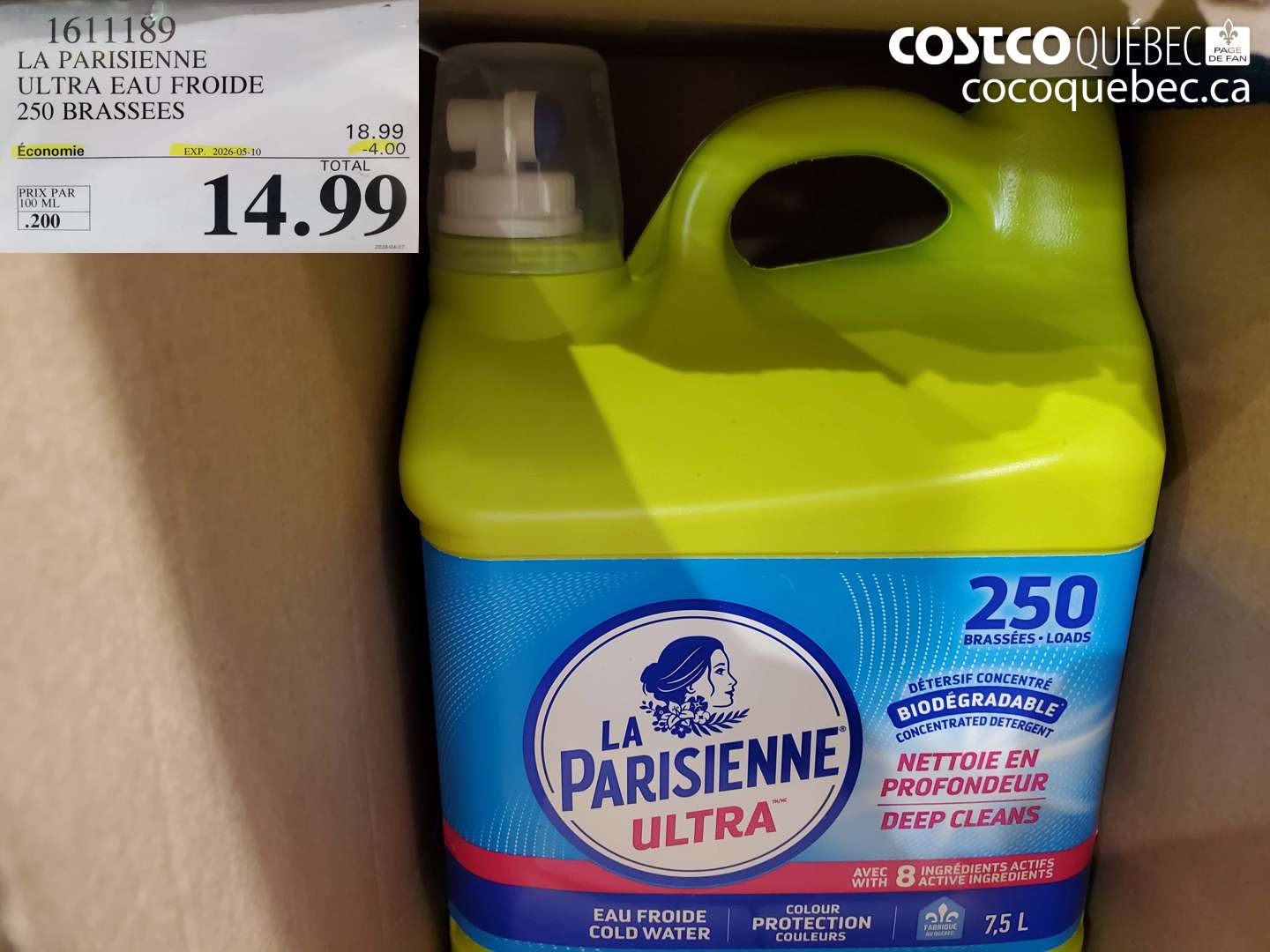1611189 LA PARISIENNE ULTRA EAU FROIDE 250 BRASSEES ($4.00 INSTANT SAVINGS EXPIRES ON 2026-05-10) $14.99