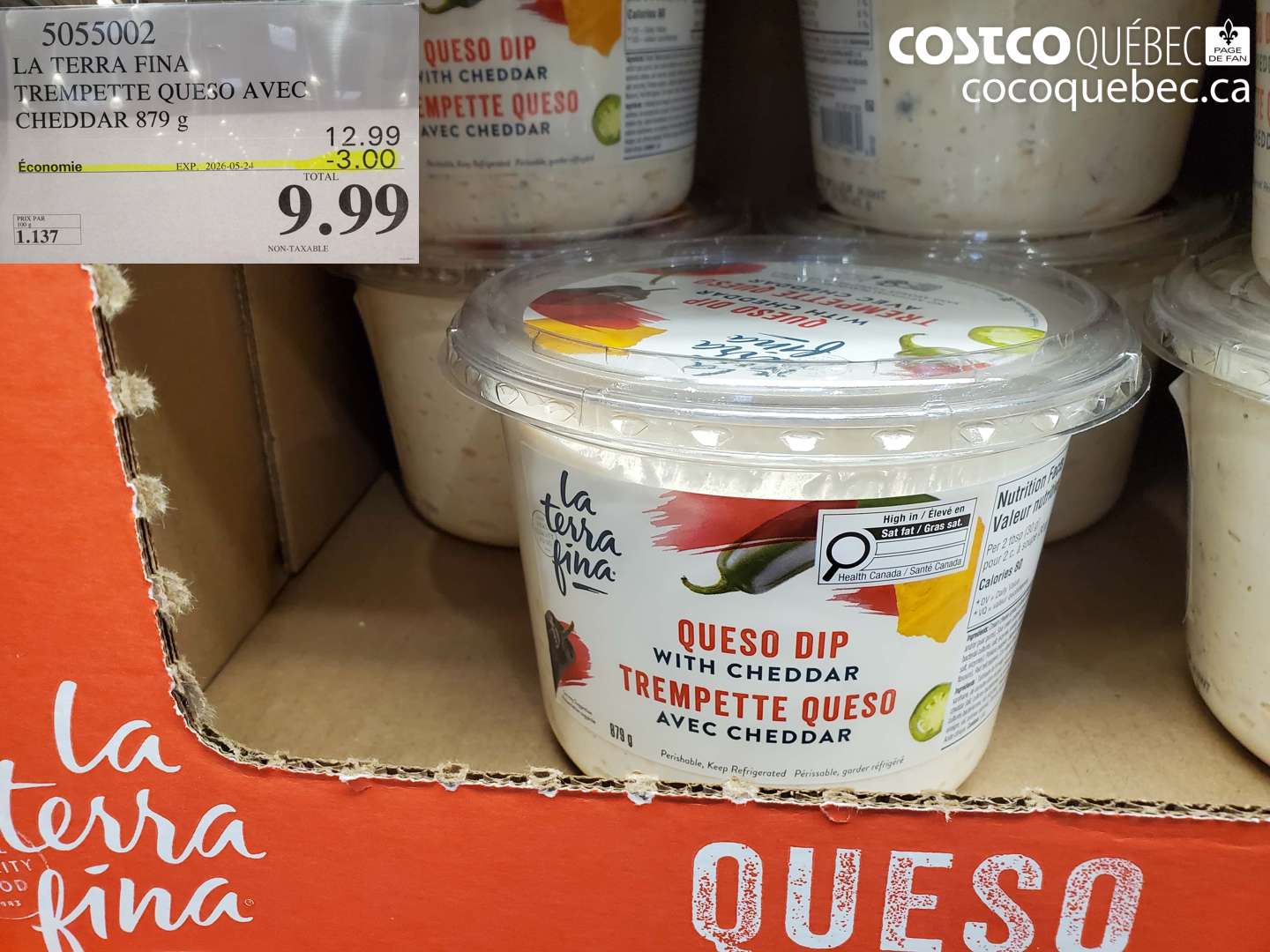 5055002 LA TERRA FINA TREMPETTE QUESO AVEC CHEDDAR 879 G ($3.00 INSTANT SAVINGS EXPIRES ON 2026-05-24) $9.99