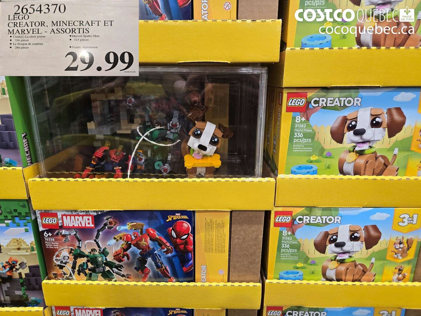 2654370 LEGO CREATOR, MINECRAFT ET MARVEL - ASSORTIS $29.99