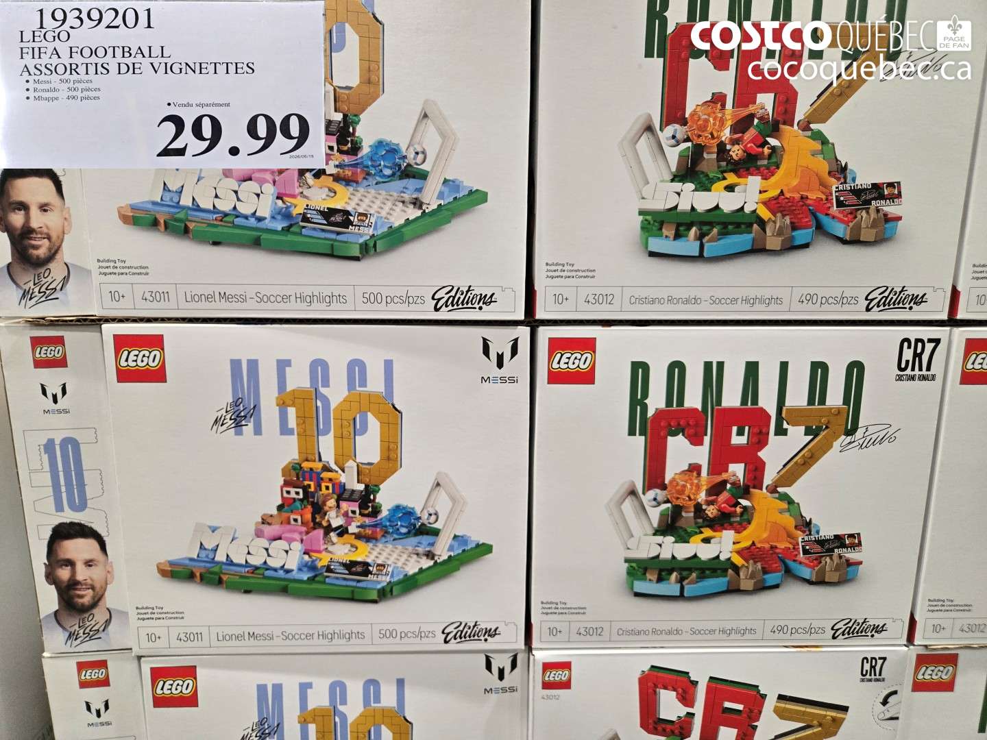 1939201 LEGO FIFA FOOTBALL ASSORTIS DE VIGNETTES $29.99