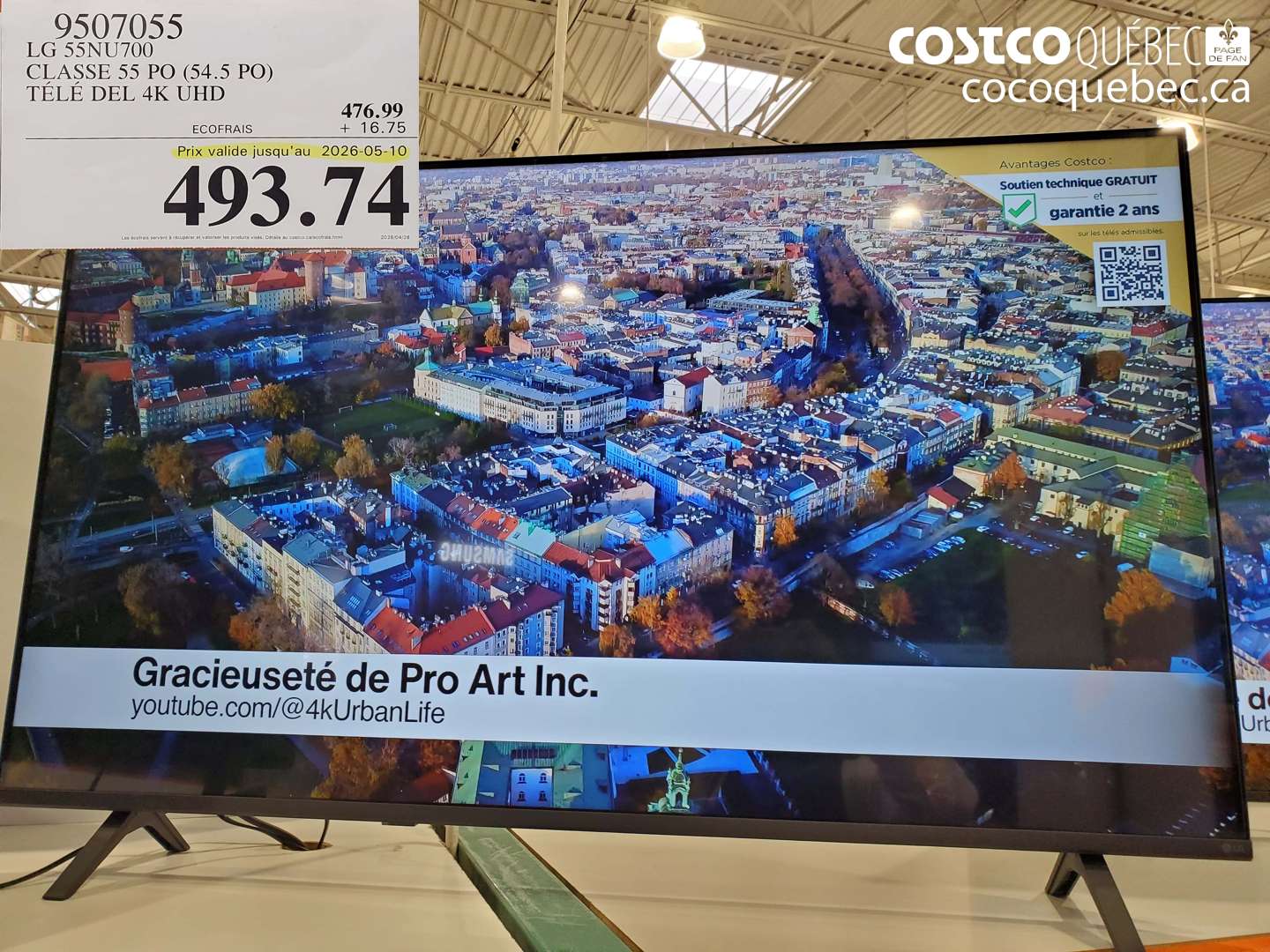 9507055 LG 55NU700 CLASSE 55 PO (54.5 PO) TÉLÉ DEL 4K UHD (EXPIRES ON 2026-05-10) $493.74