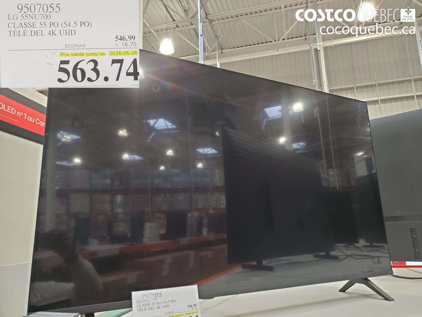 9507055 LG 55NU700 CLASSE 55 PO (54.5 PO) TÉLÉ DEL 4K UHD (EXPIRES ON 2026-05-28) $563.74