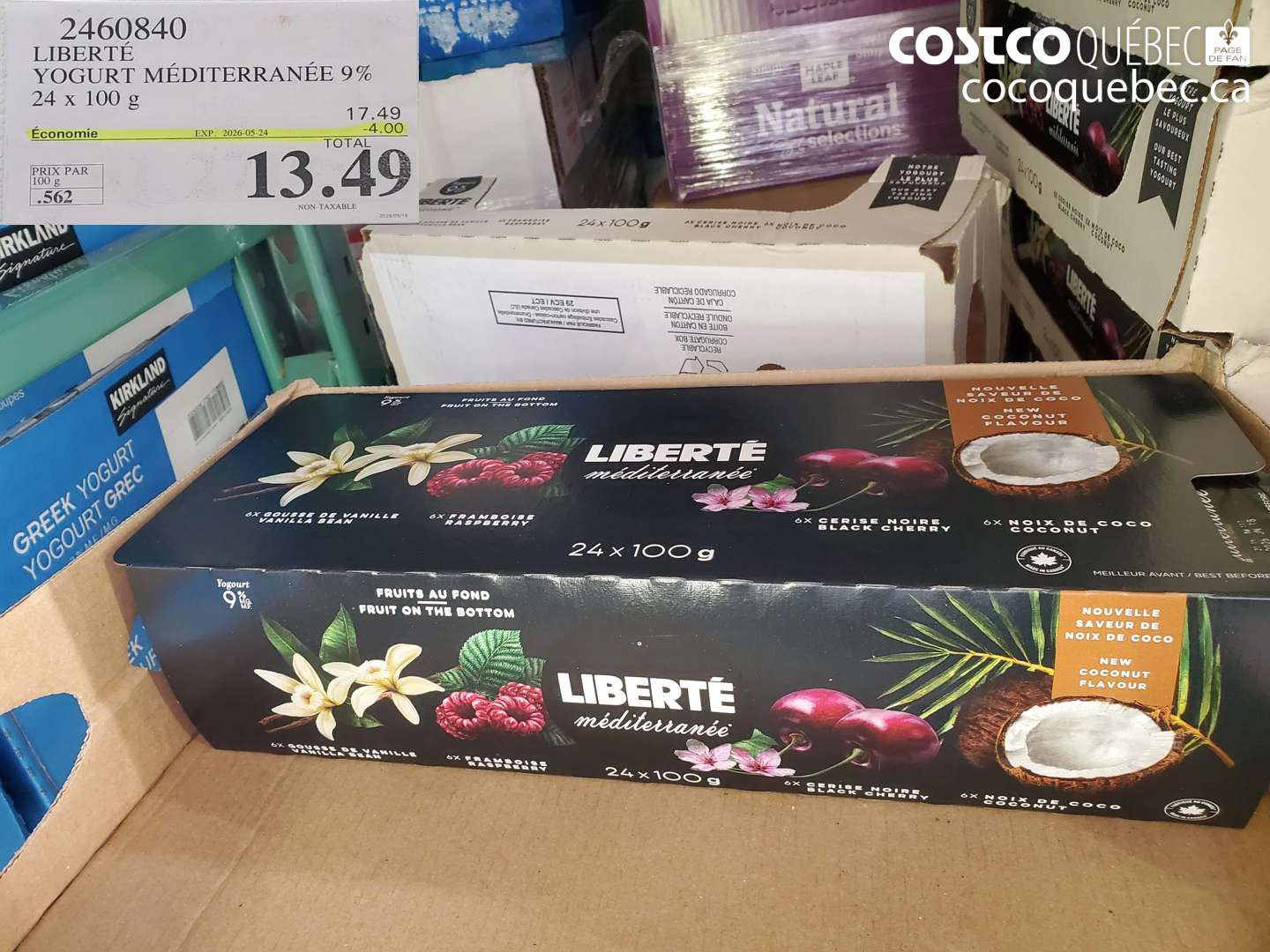 2460840 LIBERTÉ YOGURT MÉDITERRANÉE 9% 24 X 100 G ($4.00 INSTANT SAVINGS EXPIRES ON 2026-05-24) $13.49