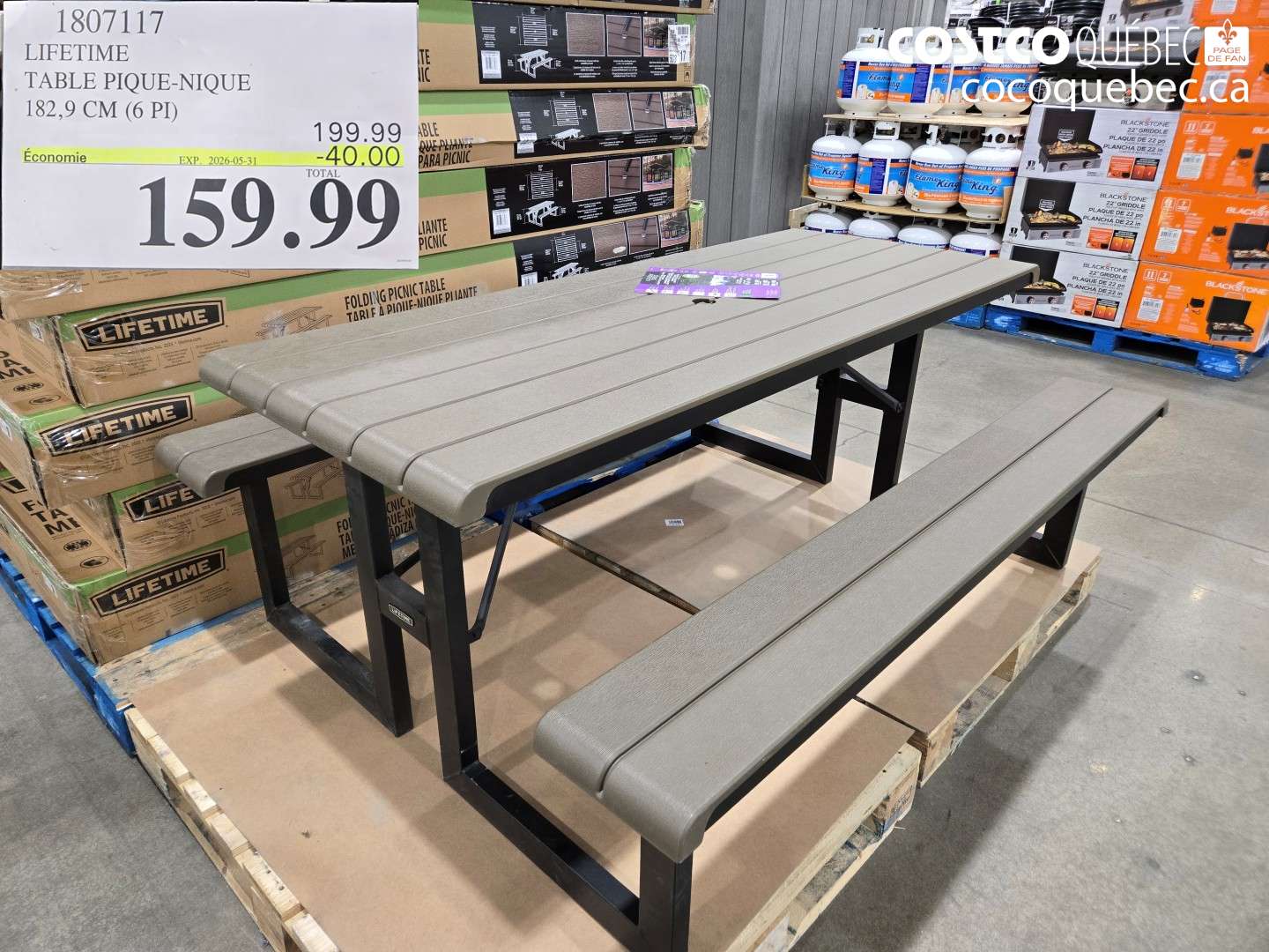 1807117 LIFETIME TABLE PIQUE-NIQUE ($40.00 INSTANT SAVINGS EXPIRES ON 2026-05-31) $159.99