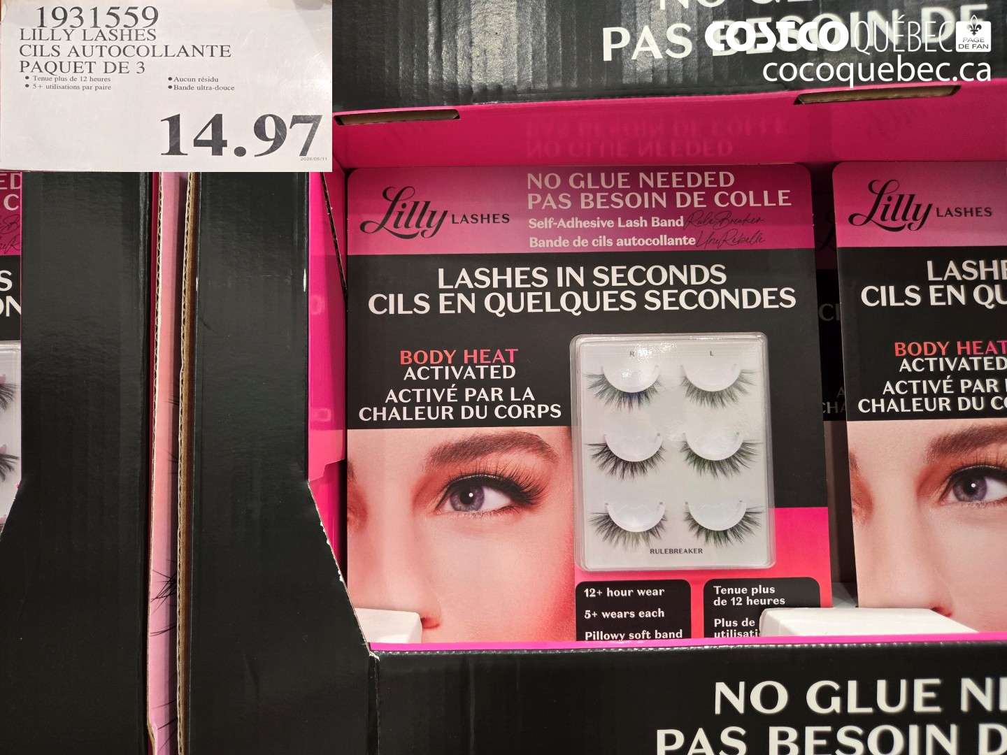 1931559 LILLY LASHES CILS AUTOCOLLANTE PAQUET DE 3 $14.97