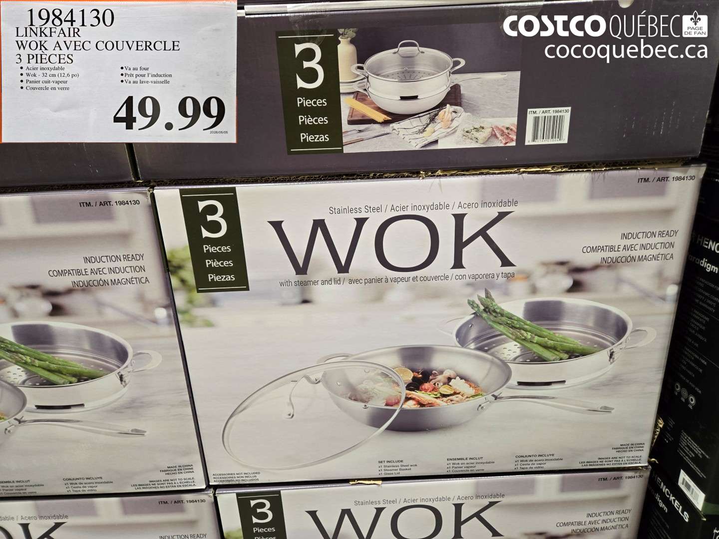 1984130 LINKFAIR WOK AVEC COUVERCLE 3 PIÈCES $49.99