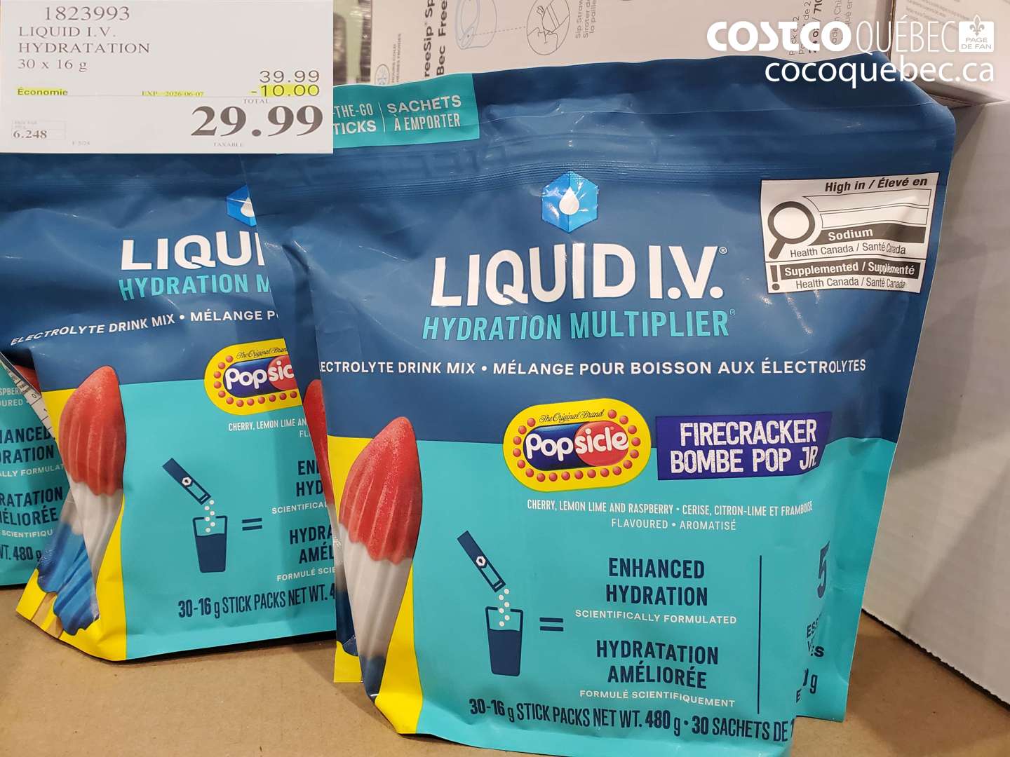 1823993 LIQUID I.V. HYDRATATION ($10.00 INSTANT SAVINGS EXPIRES ON 2026-06-07) $29.99