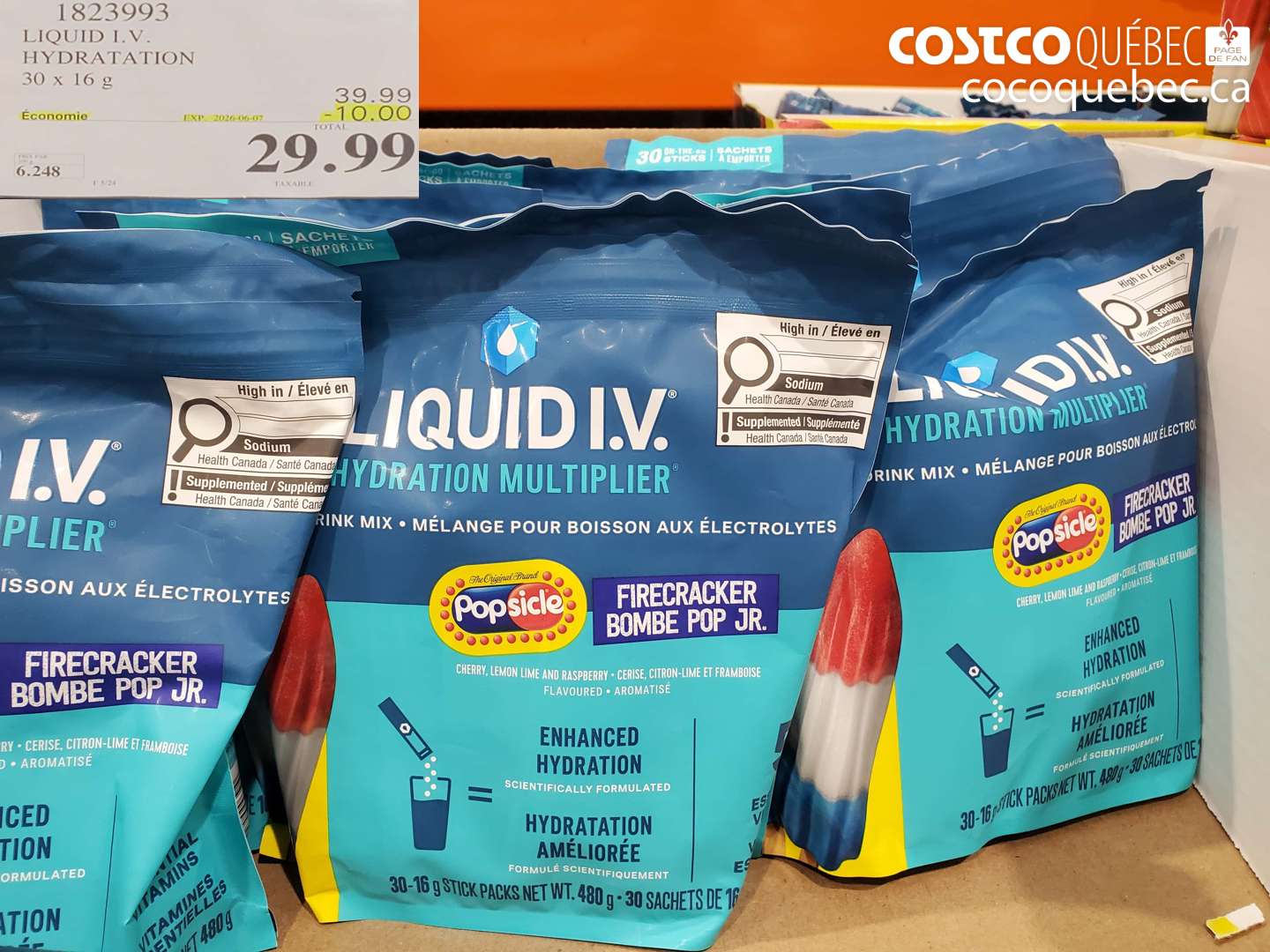 1823993 LIQUID I.V. HYDRATATION ($10.00 INSTANT SAVINGS EXPIRES ON 2026-06-07) $29.99