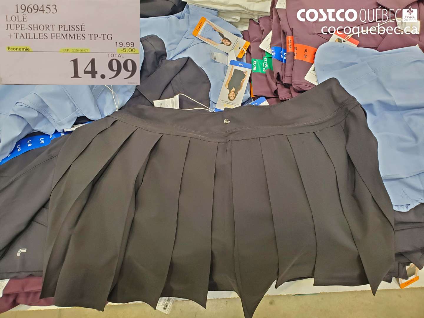 1969453 LOLË JUPE-SHORT PLISSÉ ($5.00 INSTANT SAVINGS EXPIRES ON 2026-06-07) $14.99