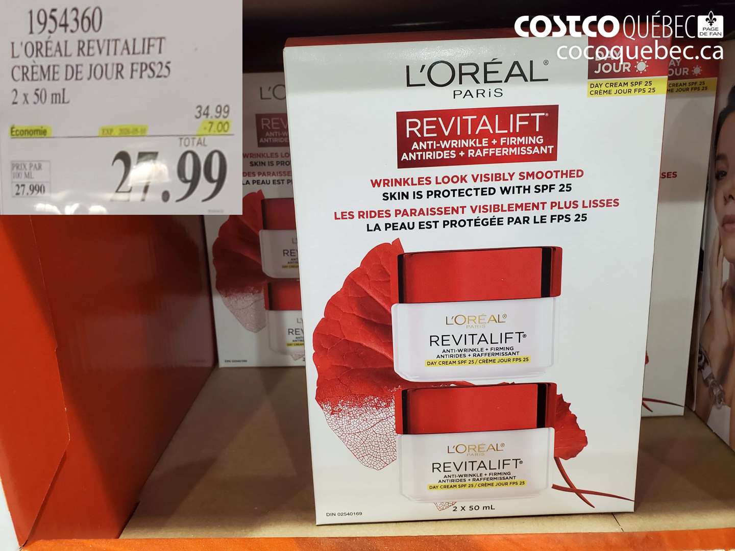 1954360 L'ORÉAL REVITALIFT CRÈME DE JOUR FPS25 ($7.00 INSTANT SAVINGS EXPIRES ON 2026-05-10) $27.99