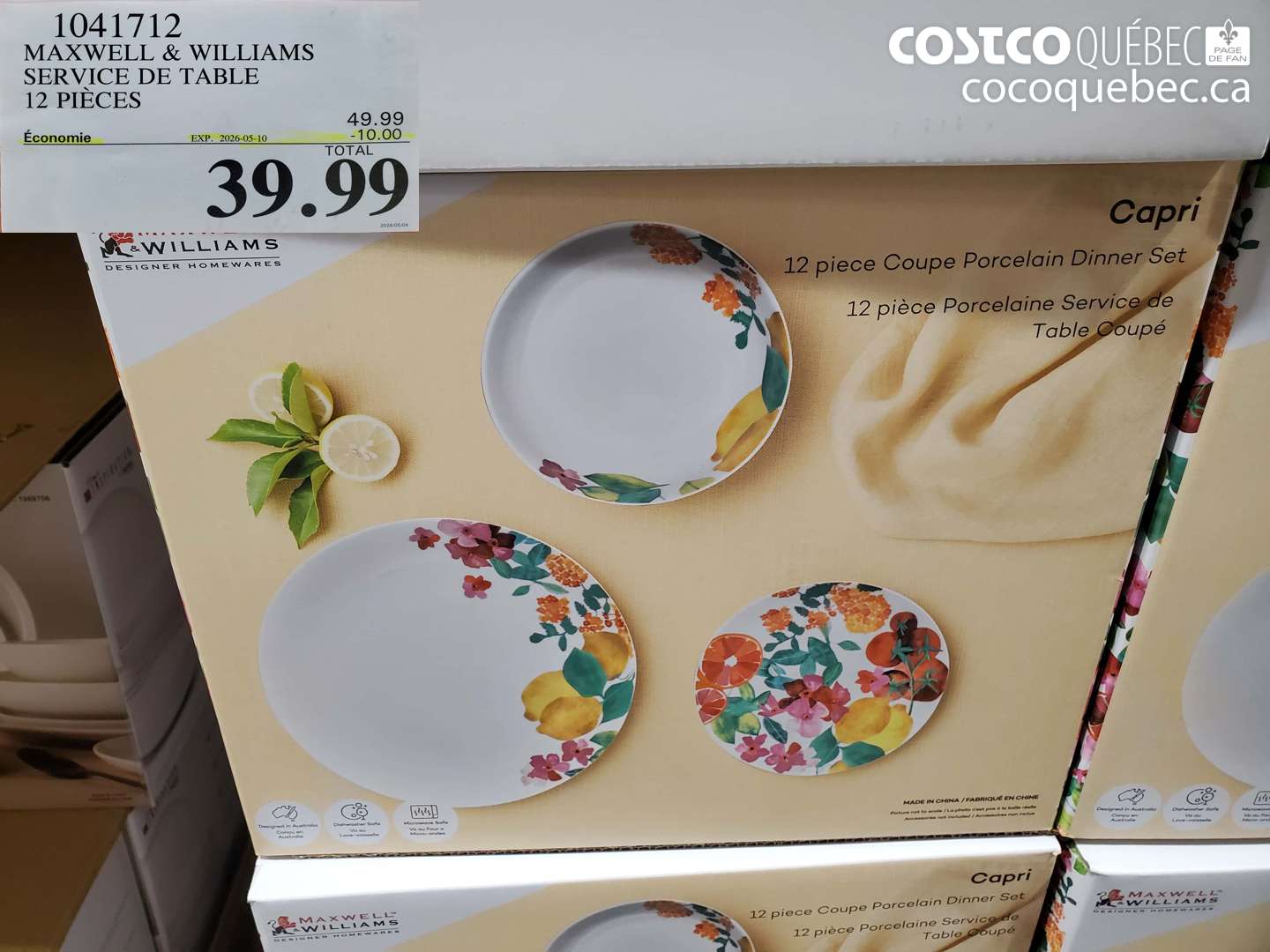 1041712 MAXWELL & WILLIAMS SERVICE DE TABLE 12 PIÈCES ($10.00 INSTANT SAVINGS EXPIRES ON 2026-05-10) $39.99
