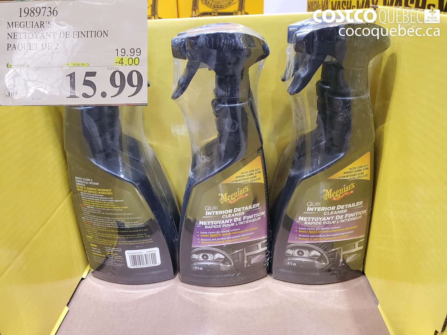 1989736 MEGUIAR'S NETTOYANT DE FINITION PAQUET DE 2 ($4.00 INSTANT SAVINGS EXPIRES ON 2026-05-24) $15.99