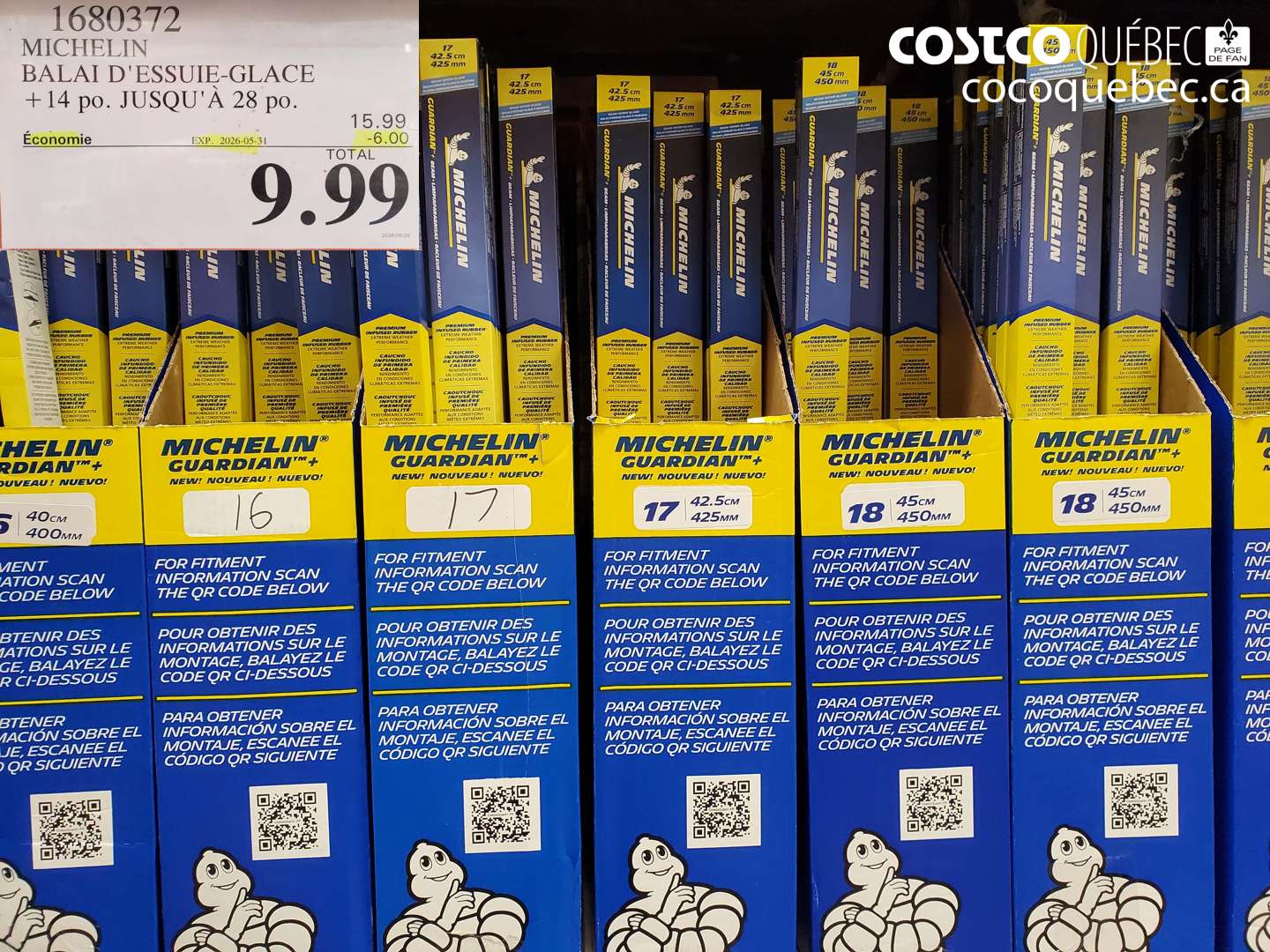 1680372 MICHELIN BALAI D'ESSUIE-GLACE +14 PO. JUSQU'À 28 PO. ($6.00 INSTANT SAVINGS EXPIRES ON 2026-05-31) $9.99