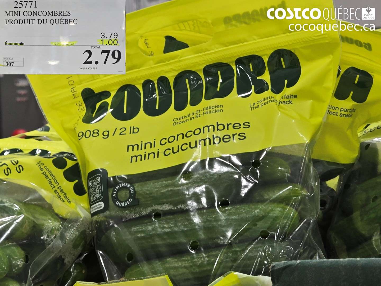 25771 MINI CONCOMBRES PRODUIT DU QUÉBEC ($1.00 INSTANT SAVINGS EXPIRES ON 2026-05-10) $2.79