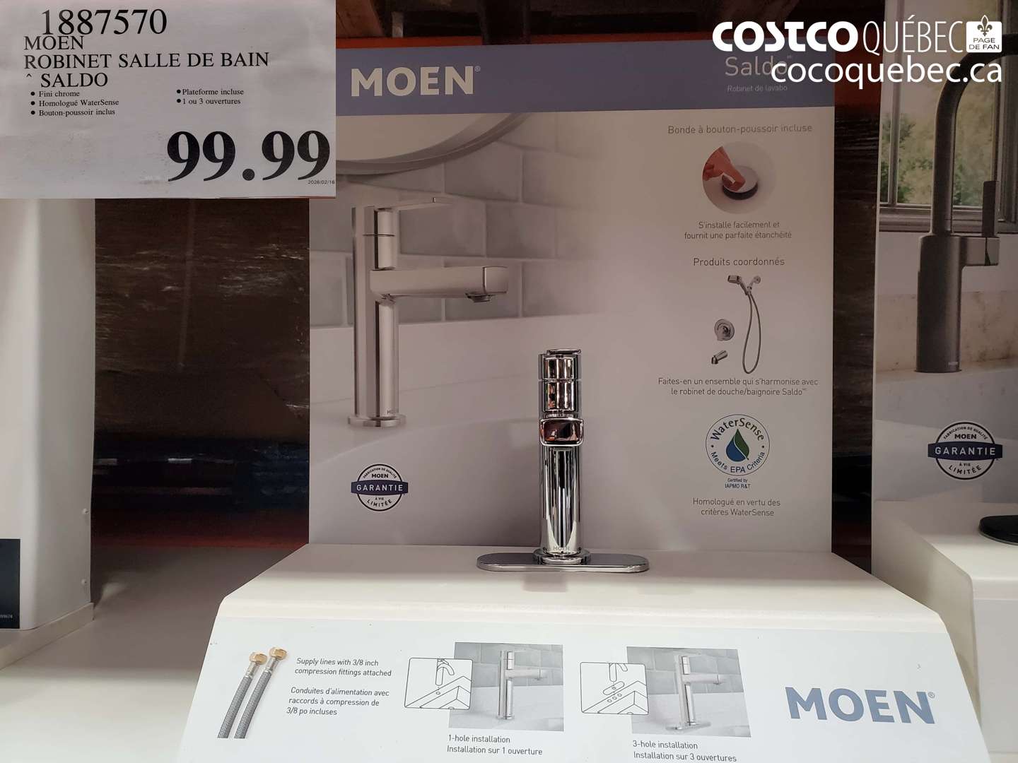 1887570 MOEN ROBINET SALLE DE BAIN SALDO $99.99