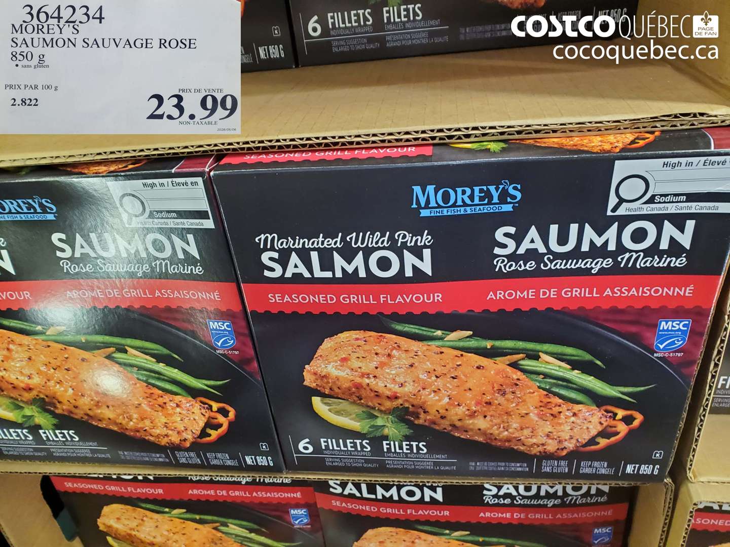 364234 MOREY'S SAUMON SAUVAGE ROSE 850 G $23.99