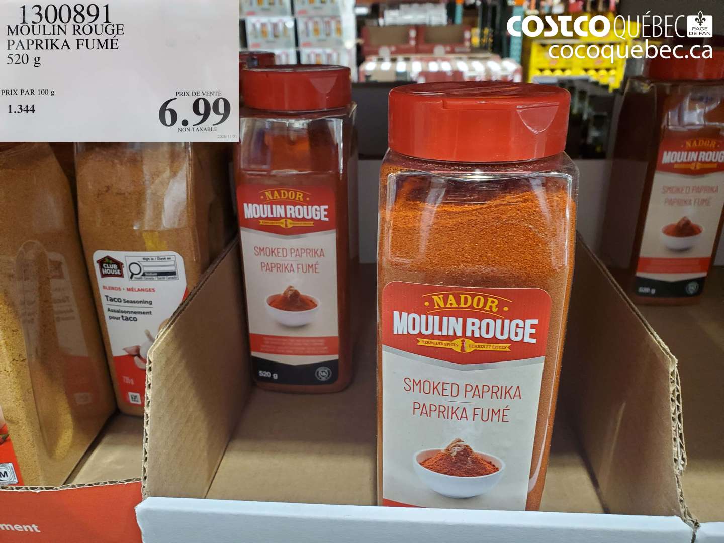 1300891 MOULIN ROUGE PAPRIKA FUMÉ 520 G $6.99