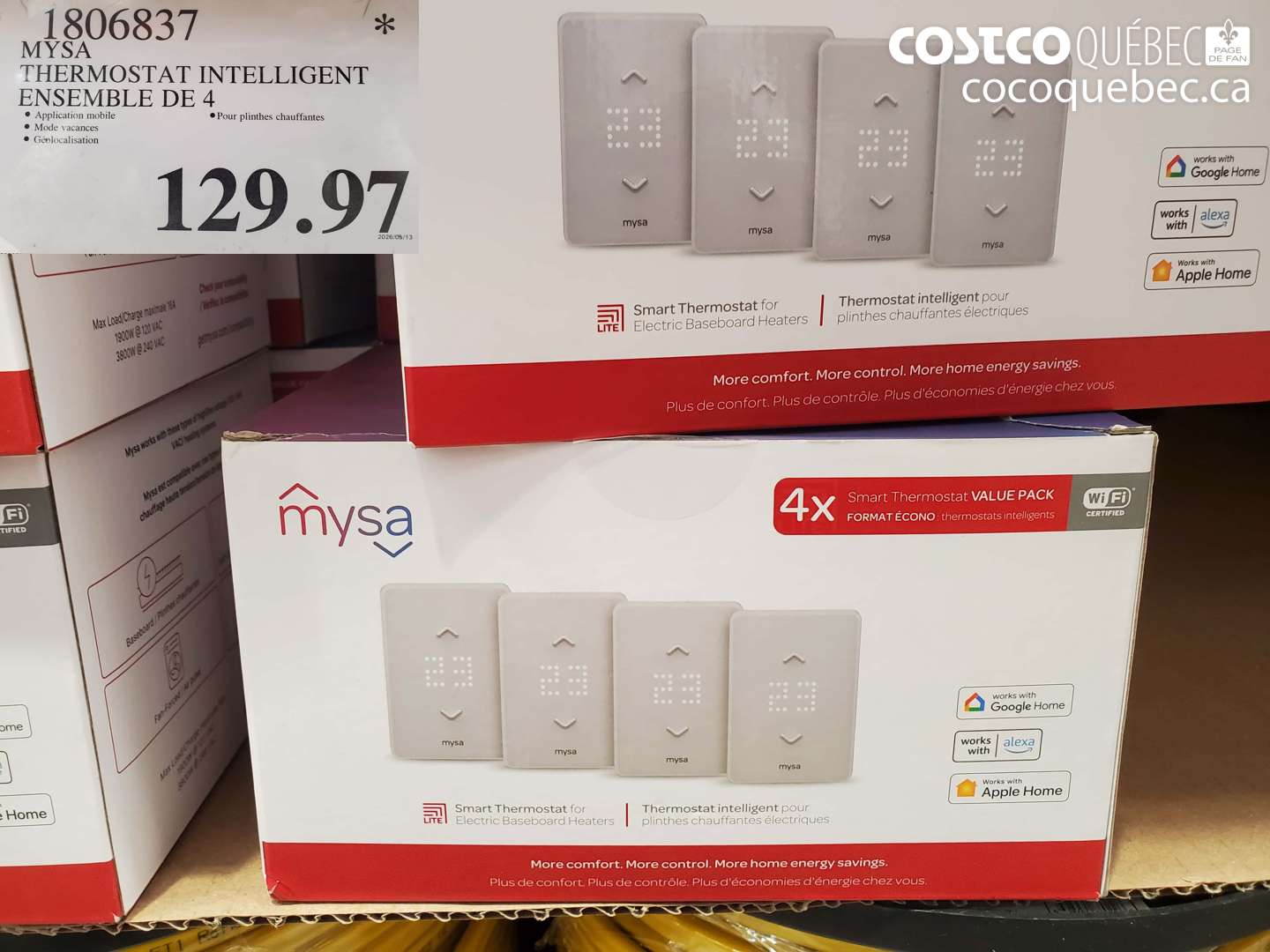 1806837 MYSA THERMOSTAT INTELLIGENT ENSEMBLE DE 4 $129.97
