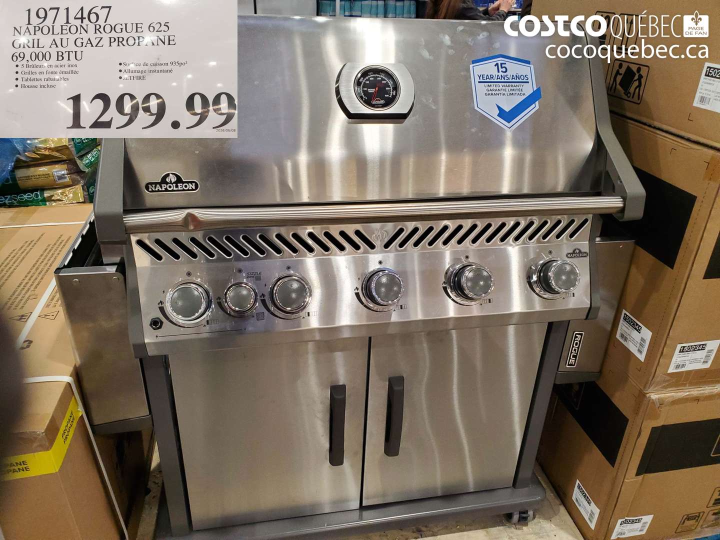 1971467 NAPOLEON ROGUE 625 GRIL AU GAZ PROPANE 69.000 BTU $1299.99