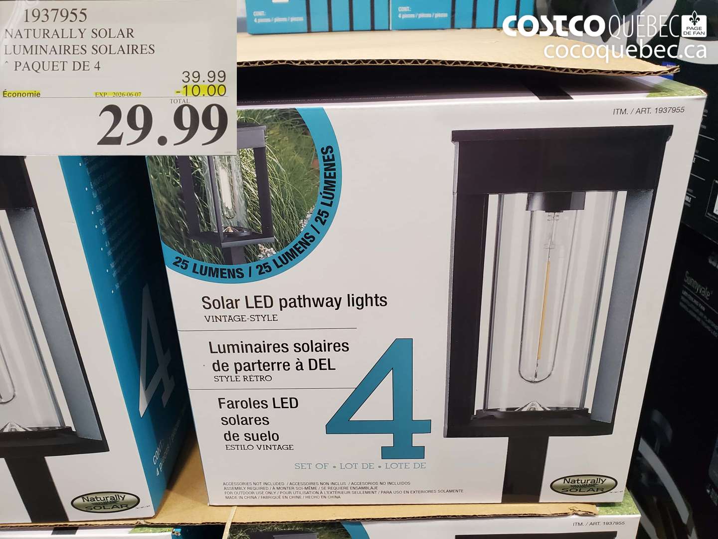 1937955 NATURALLY SOLAR LUMINAIRES SOLAIRES ($10.00 INSTANT SAVINGS EXPIRES ON 2026-06-07) $29.99