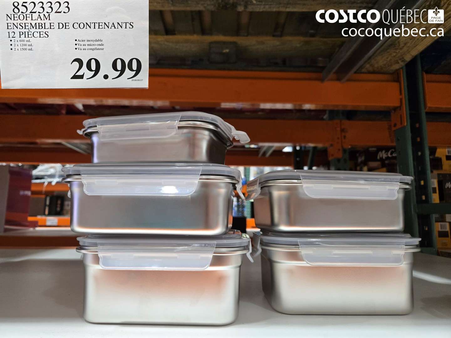 8523323 NEOFLAM ENSEMBLE DE CONTENANTS 12 PIÈCES $29.99